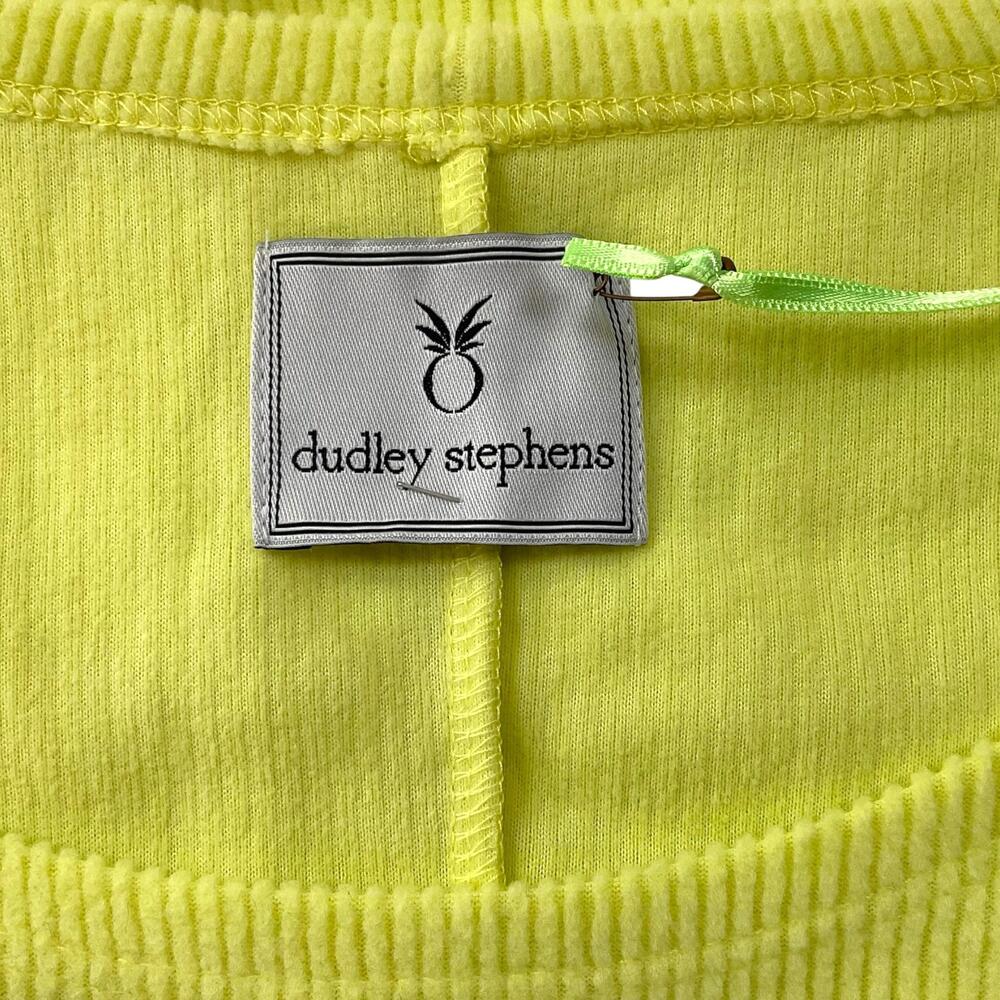 NWT Dudley Stephens College Shirt Womens XS Soft Yellow Ribbed Fleece Top Neon - Picture 11 of 15